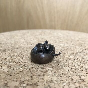 Miniature Bronze Mouse Sculpture 8th Anniversary Gift, 5 of 12