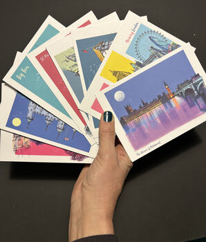 Set Of Eight London Location Postcards, 5 of 5