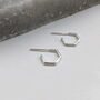 Small Silver Hexagon Hoop Earrings, thumbnail 3 of 6