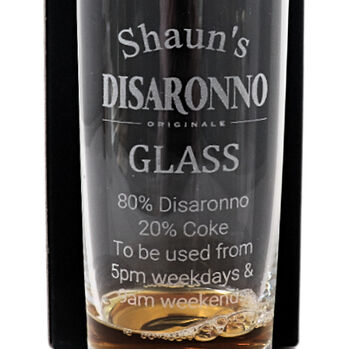 Personalised Disaronno % Highball Glass, 2 of 2