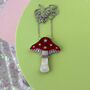 Red Toadstool Necklace, thumbnail 1 of 4