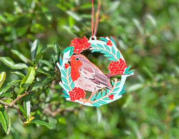 Robin And Rowan Berries Christmas Decoration, 2 of 4