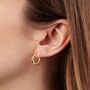 Crescent Moon Creole 9ct Gold Hoop Earrings, thumbnail 2 of 5