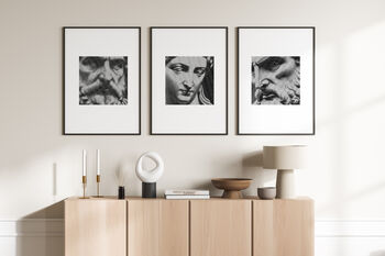 Set Of Three Abstract Statue Faces Art Unframed Prints, 6 of 8