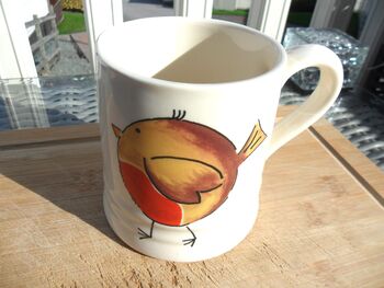 Tankard Mug In Cheeky Christmas Robin Redbreast Design, 8 of 10