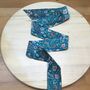 Luxurious 100% Silk Liberty Print Skinny Scarf Blue Shades, thumbnail 4 of 6