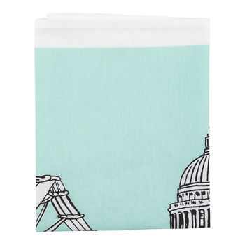 London Tea Towel 'Millennium Bridge' Aqua, 3 of 4