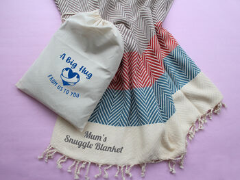 Personalised Soft Cotton Throw Blanket, Cotton Anniversary Gift For Couple, 10 of 10