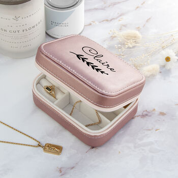 Personalised Wreath Pink Travel Jewellery Case, 7 of 12