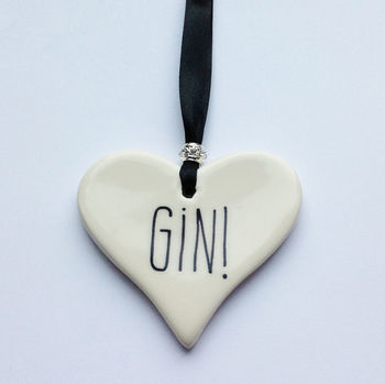 Gin Or Prosecco Ceramic Heart, 4 of 5