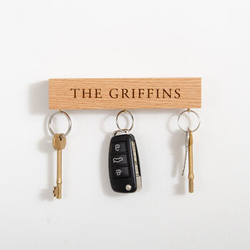 Personalised Oak Key Ring Holder, 7 of 12