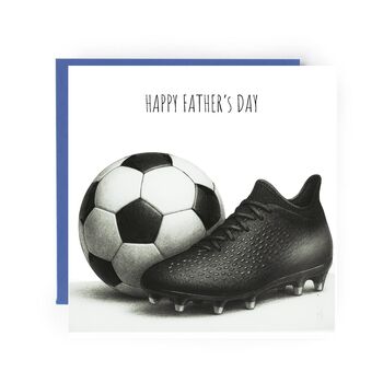 Happy Father’s Day Football Card – Football Boot And Ball Design – Sports Themed Father’s Day Card For Dad, 2 of 5