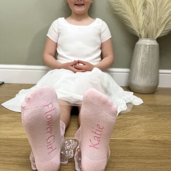 Personalised Flower Girl Socks Child, 3 of 6