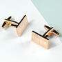 Personalised Rectangle Rose Gold Plated Cufflinks, thumbnail 1 of 7