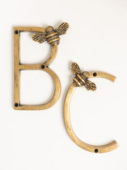 Brass Bee Premium House Letters With Bee Five Inch, 4 of 12
