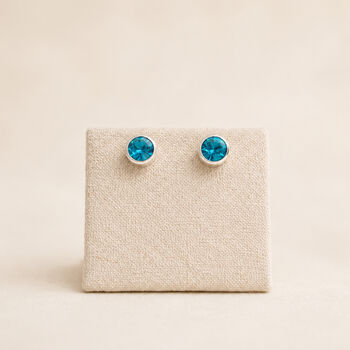Sterling Silver December Birthstone Stud Earrings, 3 of 4