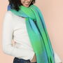 Green And Blue Check Winter Scarf, thumbnail 3 of 4