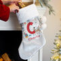 Personalised Reindeer Initial Kids Stocking For Christmas, thumbnail 1 of 4