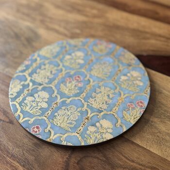 Floral Print Heat Resistant Trivet: Indian Inspired Kitchen Decor, 3 of 12