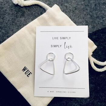 Silver Triangle Earrings. Live Simply, 5 of 5