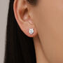 Sterling Silver Maine Coon Style Cat Face Stud Earrings, thumbnail 1 of 12