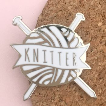 'Knitter' Knitting Enamel Pin Badge Pin, 4 of 4