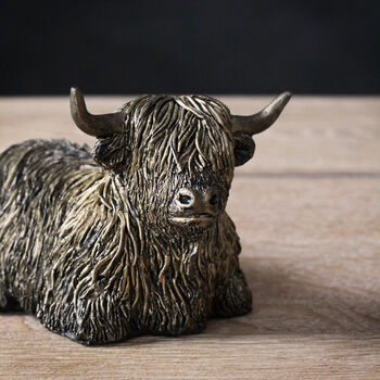 Bronze Highland Cow Ornament, 2 of 8