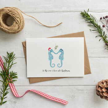 Seahorse Christmas Love Card, 2 of 2