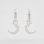 Silver Nightshade Moon Huggie Earrings, thumbnail 5 of 8