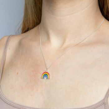 Personalised Sterling Silver Rainbow Necklace, 4 of 12