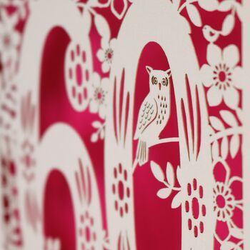 Personalised 60th Birthday Card Papercut Woodland Design, 2 of 8