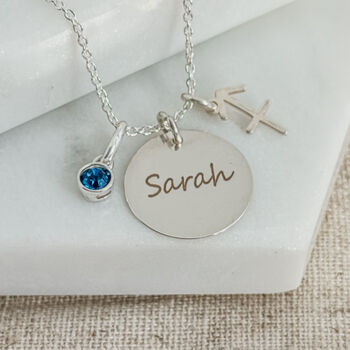 Personalised Sterling Silver Sagittarius Necklace, 3 of 7