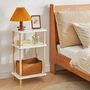 White Three Tier Side Table Narrow End Table Nightstand, thumbnail 1 of 9