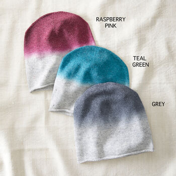 Fair Trade Dipdye Ombre Soft Merino Slouch Beanie Hat, 8 of 10