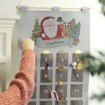 Personalised Santa Advent Calendar In Silver Grey, 2 of 3