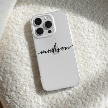 Personalised Name Clear Phone Case, 6 of 8