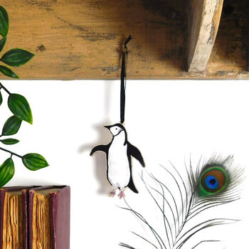 Chinstrap Penguin Wooden Hanging Decoration, 5 of 10