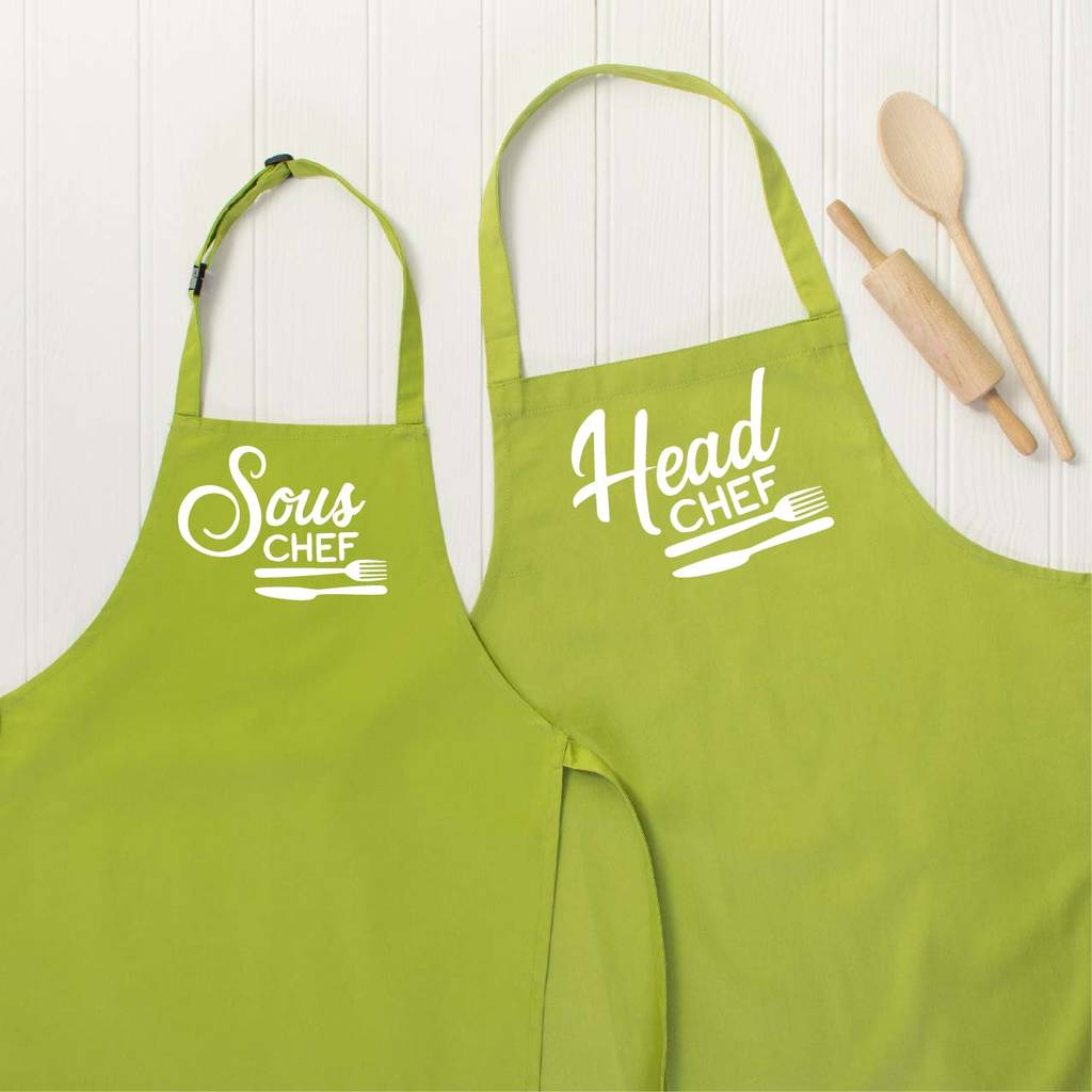 Head Chef And Sous Chef Matching Apron Set By Lovetree Design ...