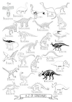 A To Z Of Dinosaurs Print, 3 of 3