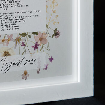 Personalised Floral First Dance Lyrics Print, 7 of 9
