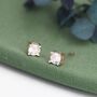 Sterling Silver Four Prong Cz Stud Earrings, thumbnail 7 of 12