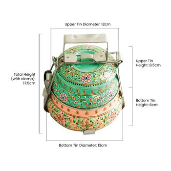 Two Tier Tiffin Box / Hand Painted Dabba Indian Style, 5 of 5