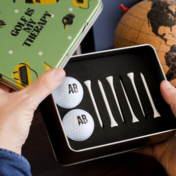 Personalised Green Golf Tin Gift Set For Him, 4 of 5