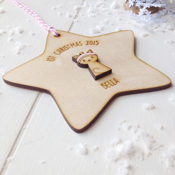 Personalised Kitten's First Christmas Tree Decoration, 4 of 6