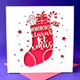 Stocking Personalised First Christmas Card, thumbnail 3 of 6