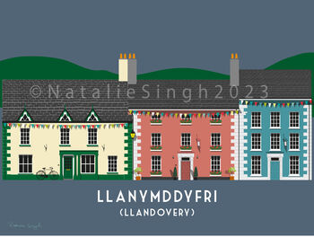 Llanymddyfri Llandovery Wales Welsh Houses Art Print, 3 of 3