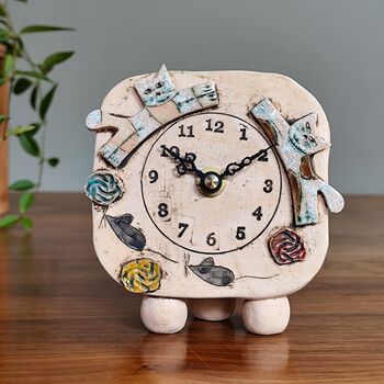 Cute Cats Ceramic Table Top Small Clock, 3 of 8