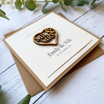 Mr And Mrs Personalised Wedding Card, 3 of 6