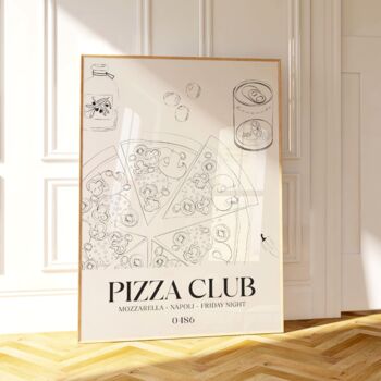 Pizza Club Print Kitchen Wall Art, 3 of 7