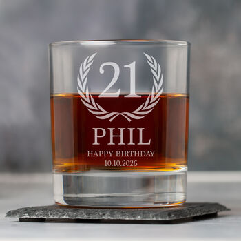 Personalised Birthday Crest Glass Tumbler, 2 of 8